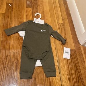 Nike Olive Baby Outfit Set